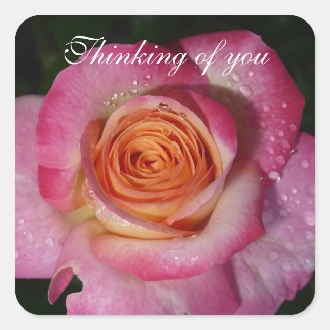 Thinking of you square sticker (Front)