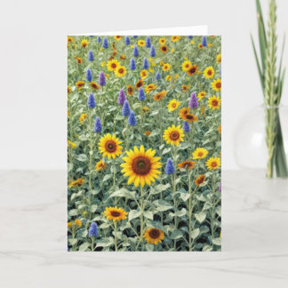 Thinking of You Sunflower and Wildflower Field Card