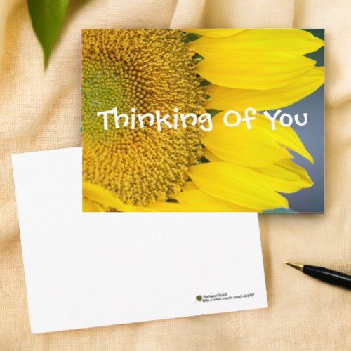 Thinking Of You Sunflower Close_Up Photo Template Postcard