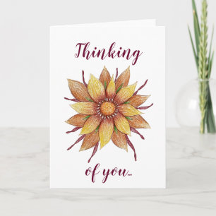 "Thinking of You" Sunflower greeting card