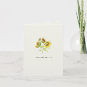 Thinking of You Sunflowers Botanical Thank You Card