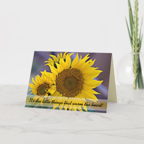 Thinking Of You Sunflowers Close_Up Photograph Card