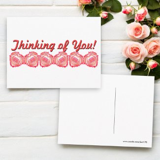 Thinking Of You Tattered Heart Pink Template 