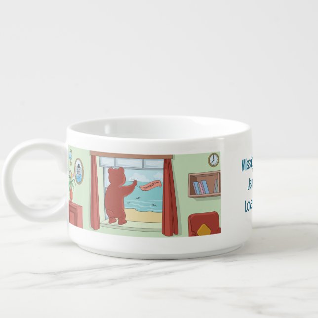 Thinking of You Teddy Bear Missing You Cute Art Bowl (Right)