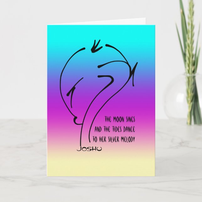 Thinking of You - the moon rises, the tides dance Holiday Card (Front)