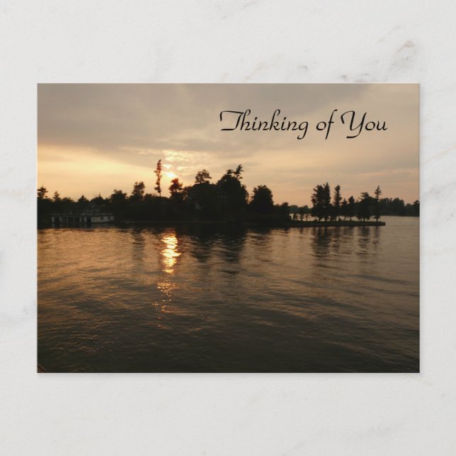"Thinking of You"-Thousand Islands Sunset Postcard (Front)