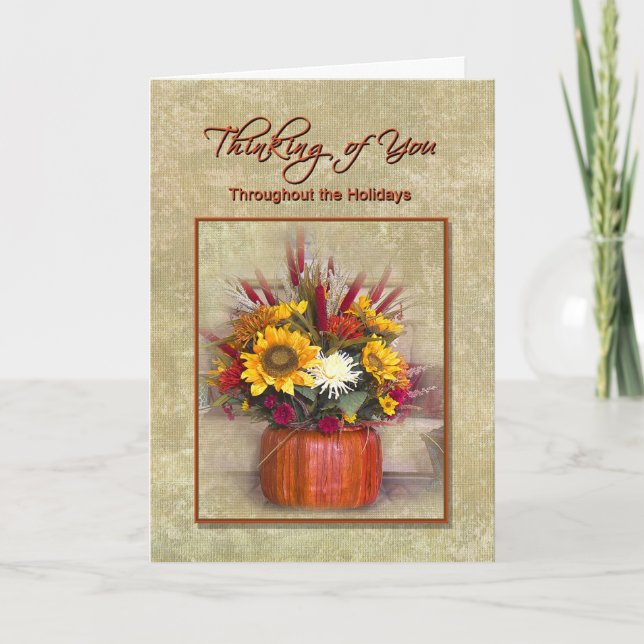 Thinking of You throughout the Holidays Holiday Card (Front)