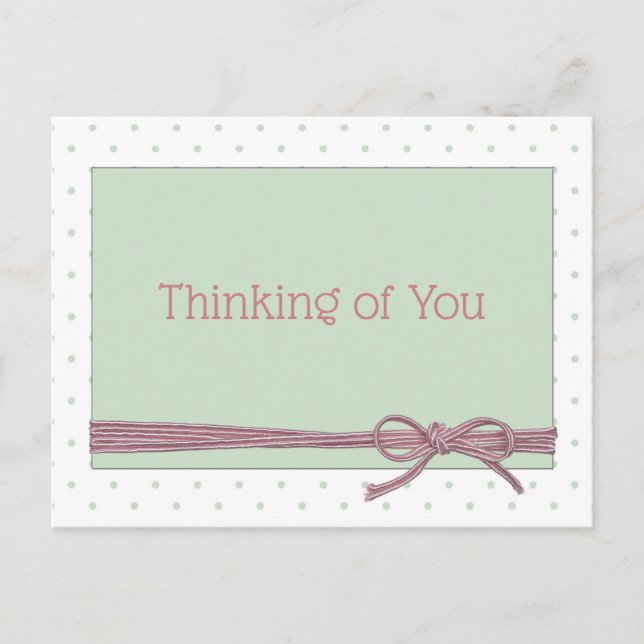 Thinking of You Tied with a Bow Postcard (Front)