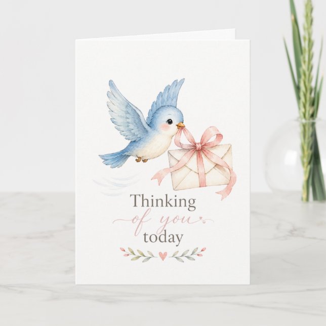Thinking of You Today Bluebird Greeting Card (Front)
