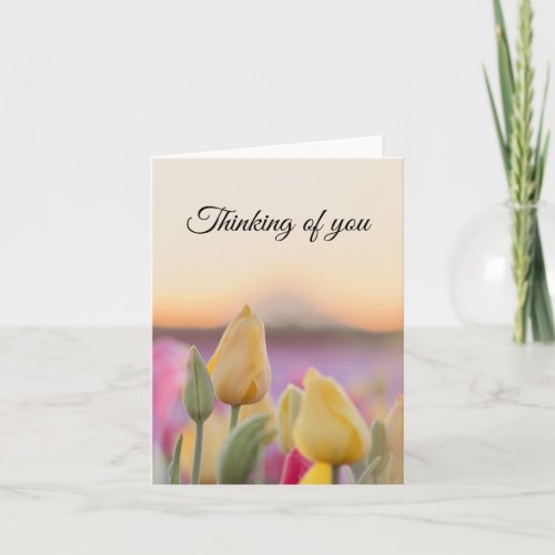 Thinking of you Tulip Folded Greeting Card