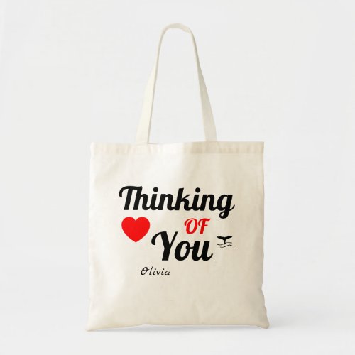 Thinking of You Typography Gift for Girlfriend Tote Bag