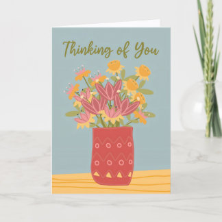 Thinking of You Vase of Flowers Card
