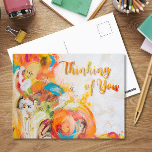 Thinking of You Vibrant Abstract Postcard