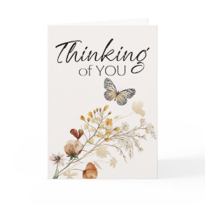 Thinking of You Vintage Botanical Tiny Floral Card