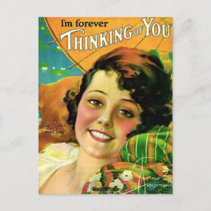 Thinking of You  Vintage - Rolf Armstrong Holiday Postcard