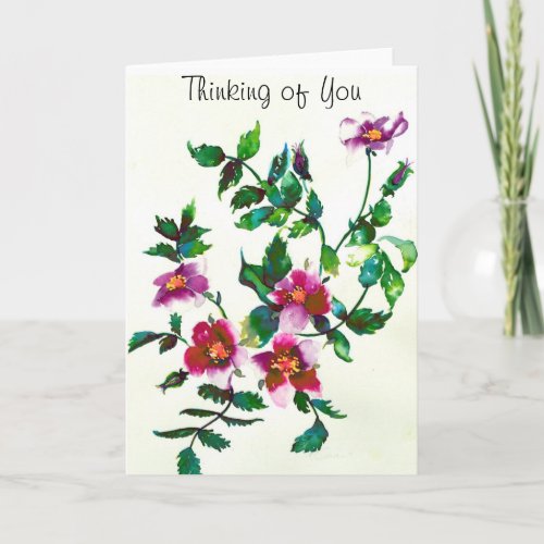 Thinking of you _ Vintage Rose Card