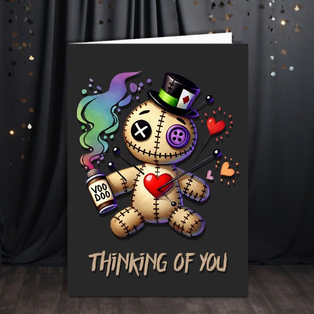 Thinking of You Voodoo Doll Greeting Card (Creator Uploaded)