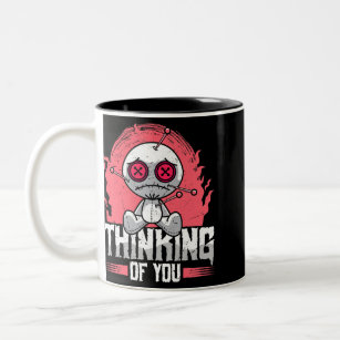 Thinking Of You Voodoo Dolls Cute And Creepy For M Two-Tone Coffee Mug