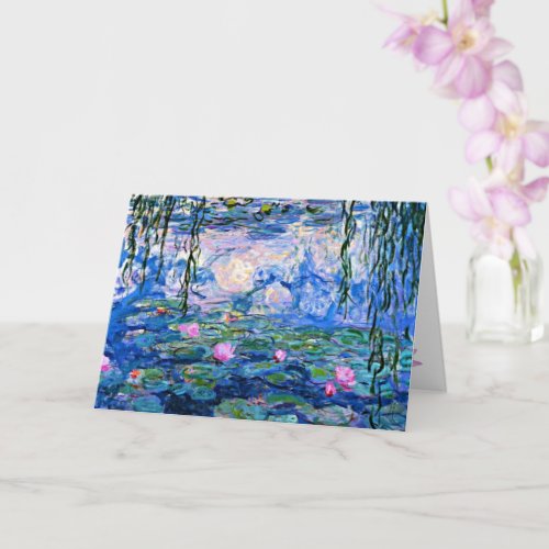 Thinking of You Water Lilies painting Card