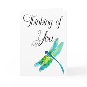 Thinking of You Watercolor Dragonfly Card