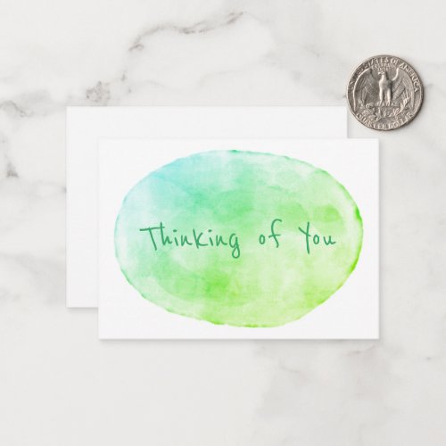 Thinking of You Watercolor Flat Note Card
