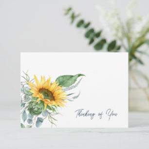Thinking of You Watercolor Floral Thank You Card