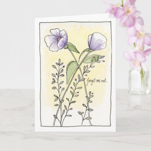 Thinking of you watercolor greeting card