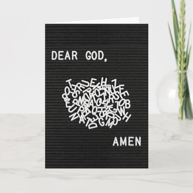 Thinking of You White Jumbled Prayer Letters  Card (Front)