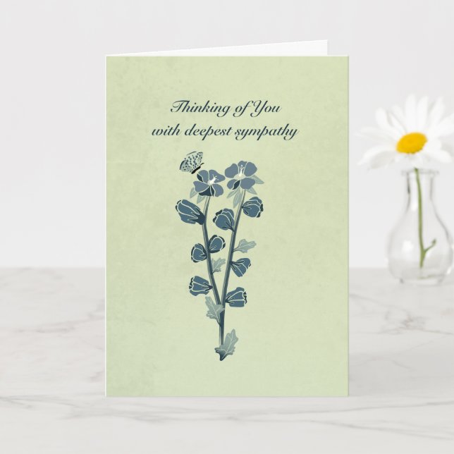 “Thinking of You With Deepest Sympathy”  Card (Small Plant)