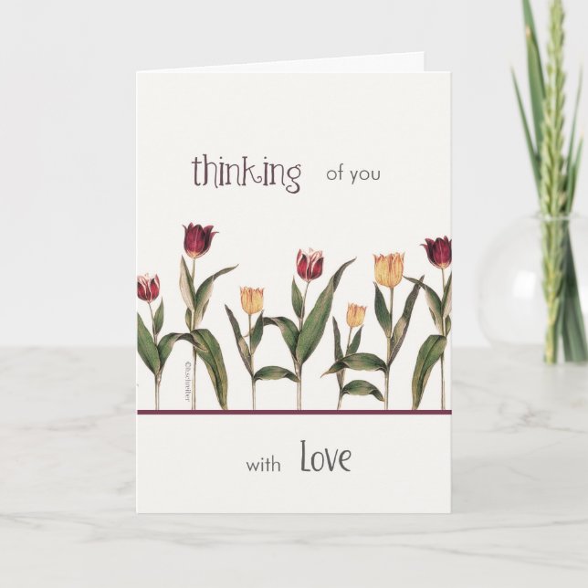 thinking of you, with love, cancer encouragement, card (Front)