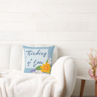 Thinking of You with Support Bouquet Throw Pillow