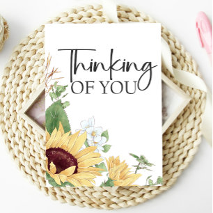 Thinking of You Yellow Sunflowers Floral Card