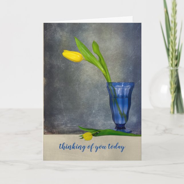 Thinking of You Yellow Tulip Card (Front)