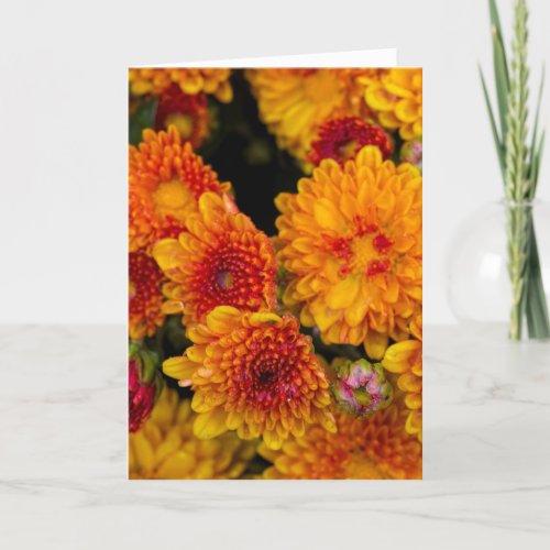 Thinking of you yellow with orange mom card