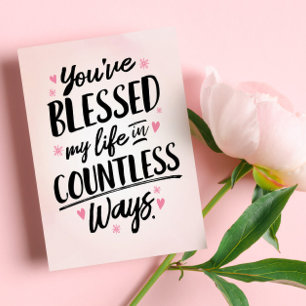 Thinking of You - You've Blessed my Life Letterpress Thank You Card