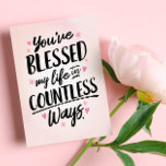 Thinking Of You - You&#39;ve Blessed My Life Thank You Card at Zazzle