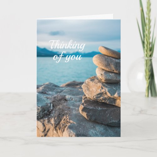 Thinking of You Zen Natural Stones Simple Sympathy Card
