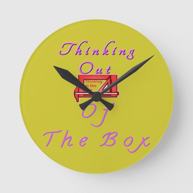 Thinking out of the box. round clock (Front)