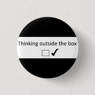 Thinking outside the box. button