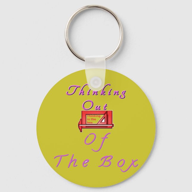 Thinking Outside the Box Design Keychain (Front)