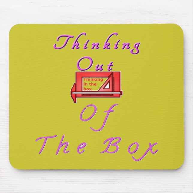 Thinking Outside the Box Design Mouse Pad (Front)