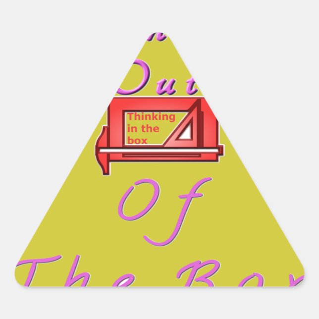 Thinking Outside the Box Design Triangle Sticker (Front)