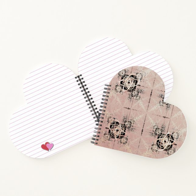 Thinking Pastel Twists Heart Shaped Notebook (Inside)