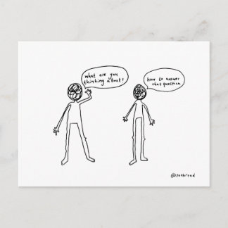 thinking postcard
