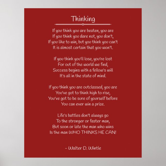 Thinking - Walter D. Wintle Poster (Front)
