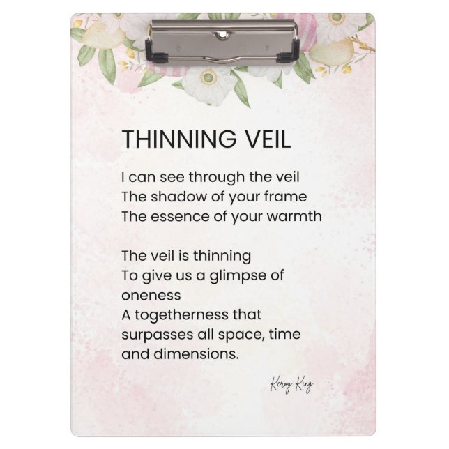 Thinning Veil - Awakening Poem Poster Clipboard (Front)
