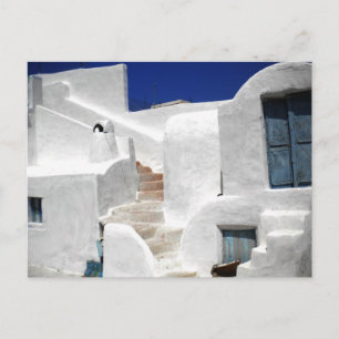 Thirasia maison island Greece above Santorini Postcard
