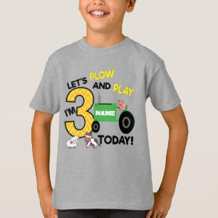 Third 3rd birthday - farm themed tractor party T-Shirt