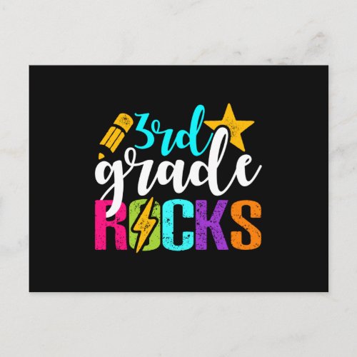 Third 3rd grade rocks Teacher or Student Postcard