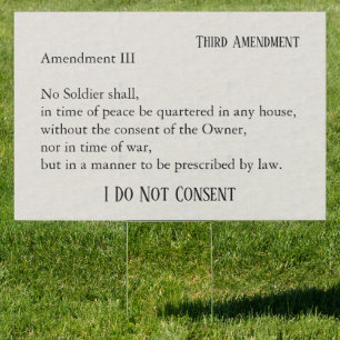 Third Amendment Constitution Protest Sign